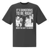Dangerous to be Right oversized faded t-shirt