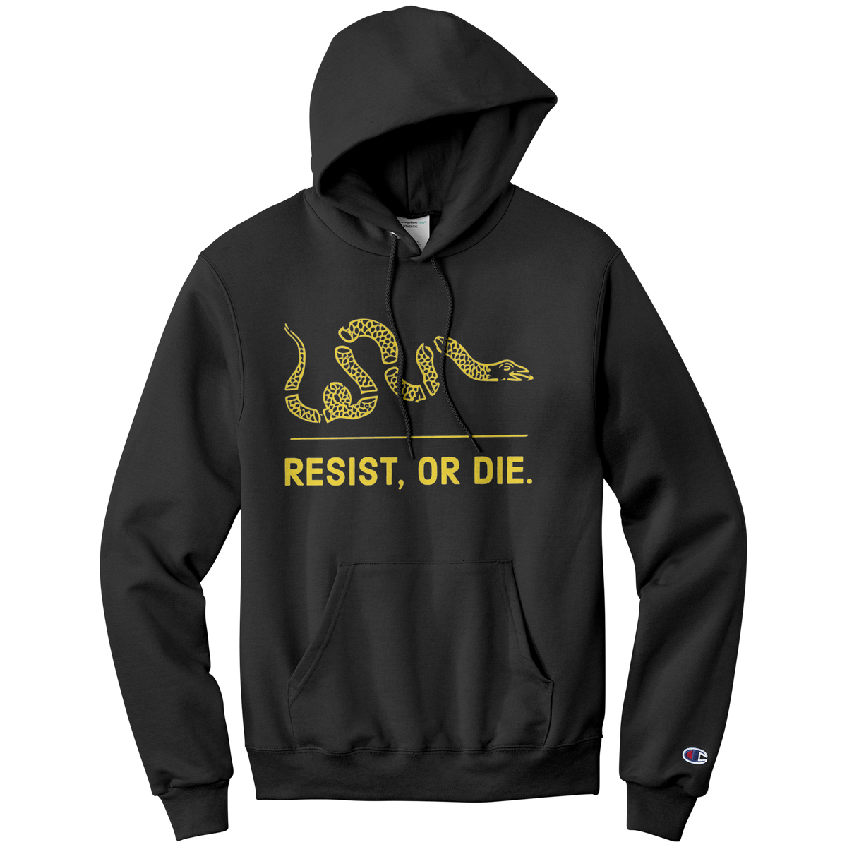 White and top gold champion hoodie