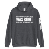 Conspiracy Theorist Friend v1 hoodie