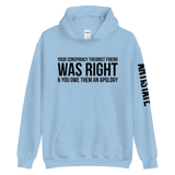 Conspiracy Theorist Friend v1 hoodie