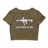 Live Free or Die women's crop t-shirt