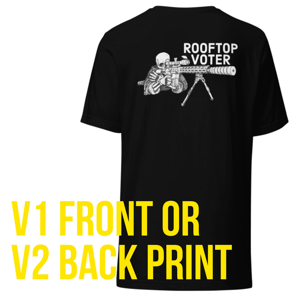 Rooftop Voter screenprint t-shirt