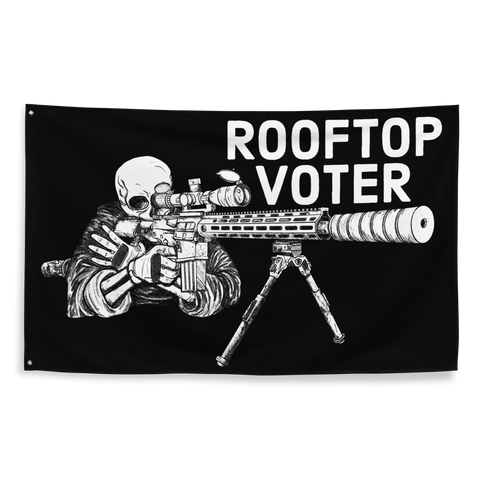 Rooftop Voter 24 (black) Flag