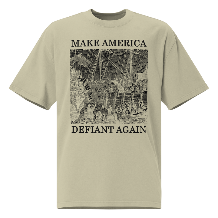 Make America Defiant Again oversized faded t-shirt