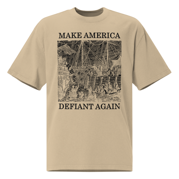 Make America Defiant Again oversized faded t-shirt