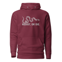 Resist or Die embroidered premium hoodie