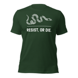 Resist, or Die. basic t-shirt