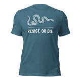 Resist, or Die. basic t-shirt