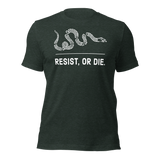 Resist, or Die. basic t-shirt