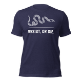 Resist, or Die. basic t-shirt