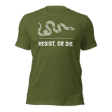 Resist, or Die. basic t-shirt