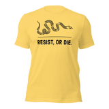 Resist, or Die. basic t-shirt