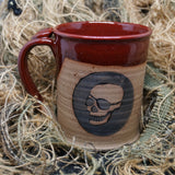 LTD patched-skull glazed mug