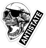antistate brand patched-skull logo decal 3"