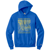 Make America Defiant Again (gold) Champion hoodie