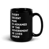 Ashamed of the Government black mug