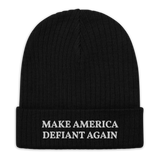 Make America Defiant Again ribbed knit beanie