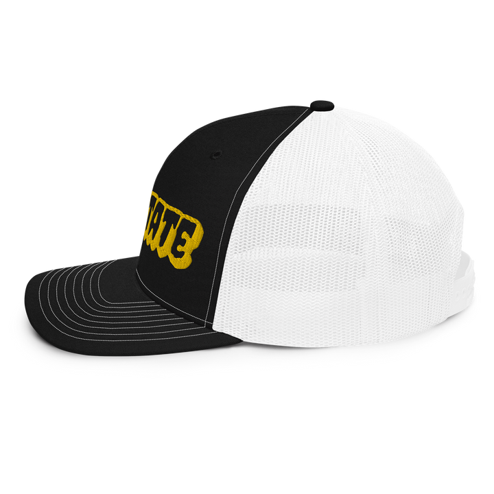 Creepy black/gold trucker hat