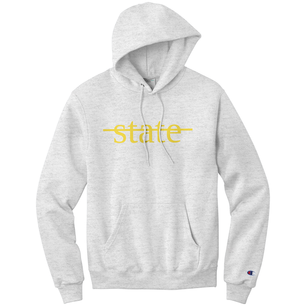 White and gold champion hoodie hotsell