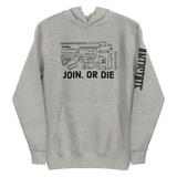 Join, or Die. v1 premium hoodie