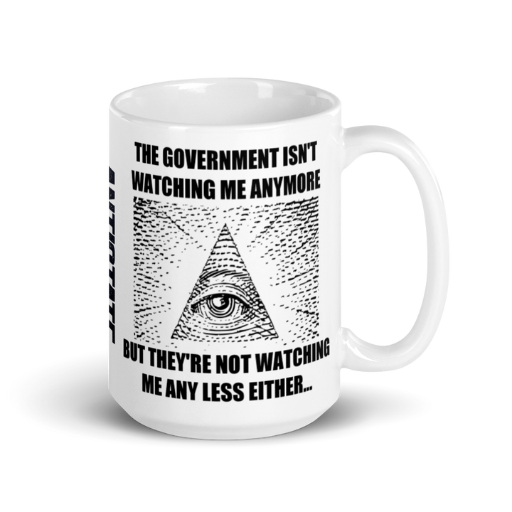 gov't isn't watching white mug