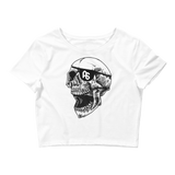 Eyepatch skull v1a women's crop t-shirt